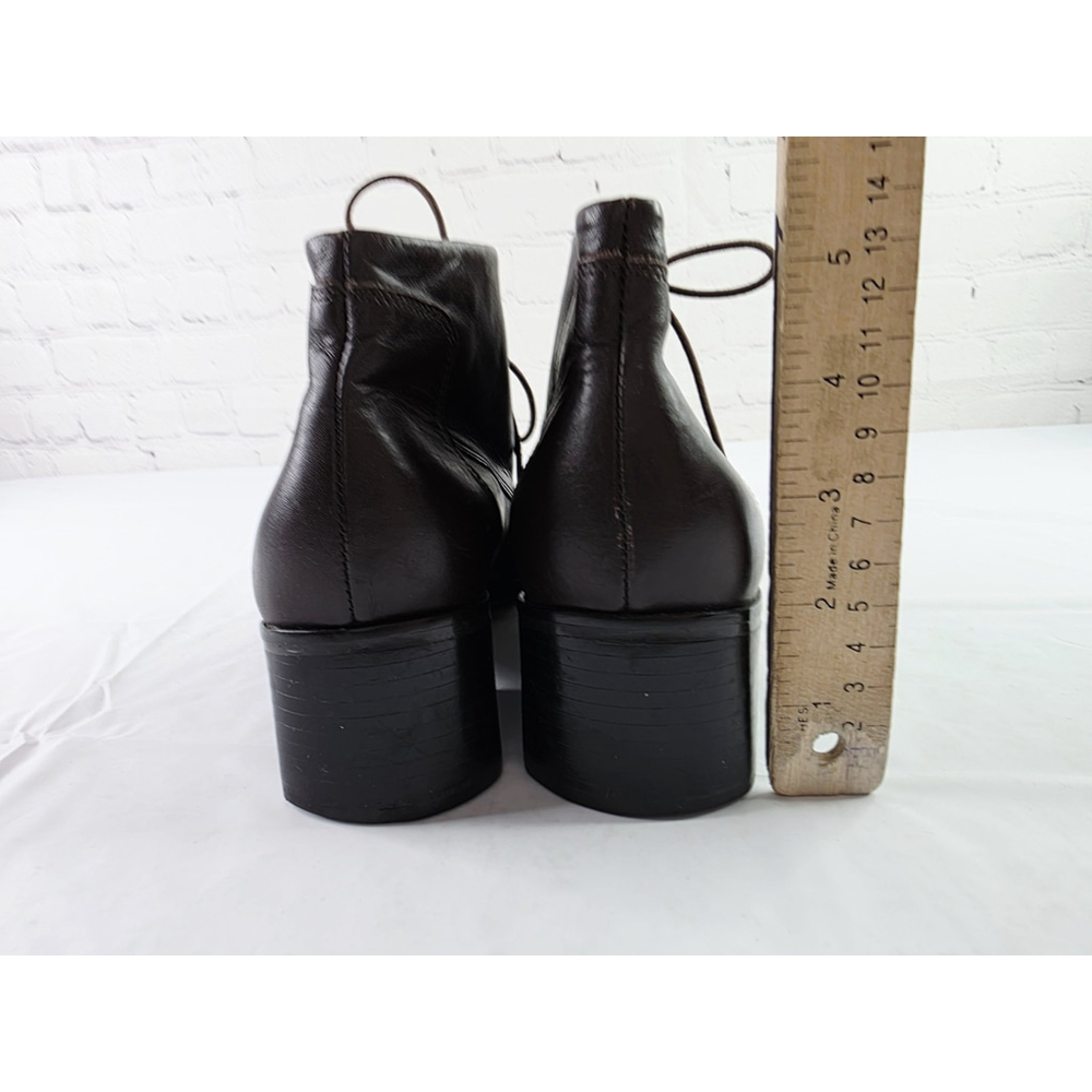 Vintage 90's Easy Sprit Brown Leather Lace Up Boot Chunky Heel Women's Size 10 B - Picture 5 of 8
